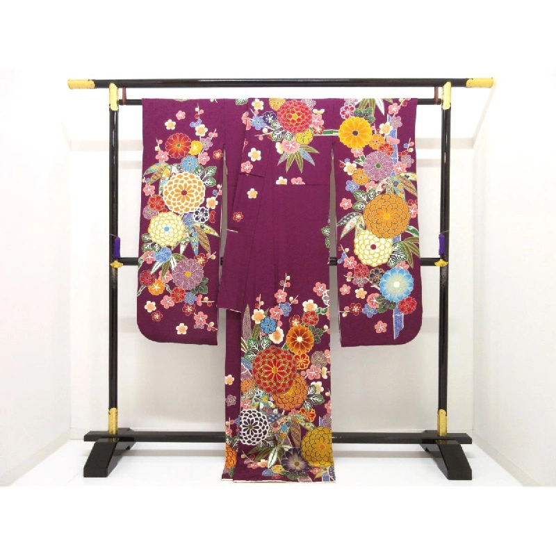 Áo kimono tay dài với thêu chế tác Yūzen - Hàng hiệu Authentic 878143