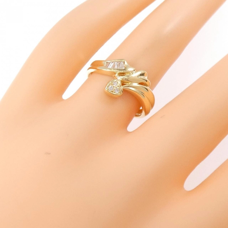 Nhẫn kim cương hình trái tim K18YG 0.11CT 670218