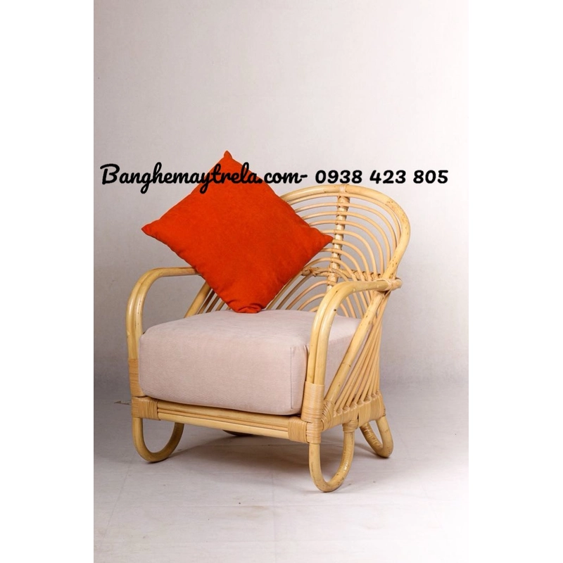 Ghế mây đọc sách- Ghế đơn mây nệm dày 492937