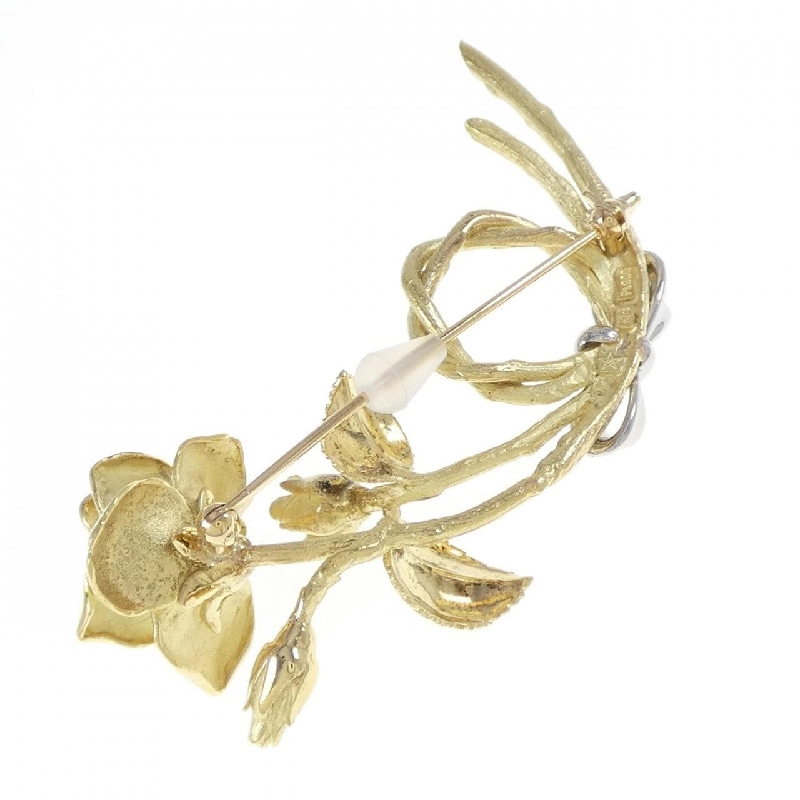 Brooch hoa hồng K18YG/PT900 Ginza Tanaka 666880