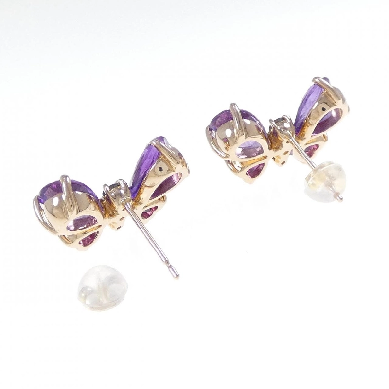 K18YG Bướm Đá Màu Bông Tai - Hàng hiệu Chính hãng 870255