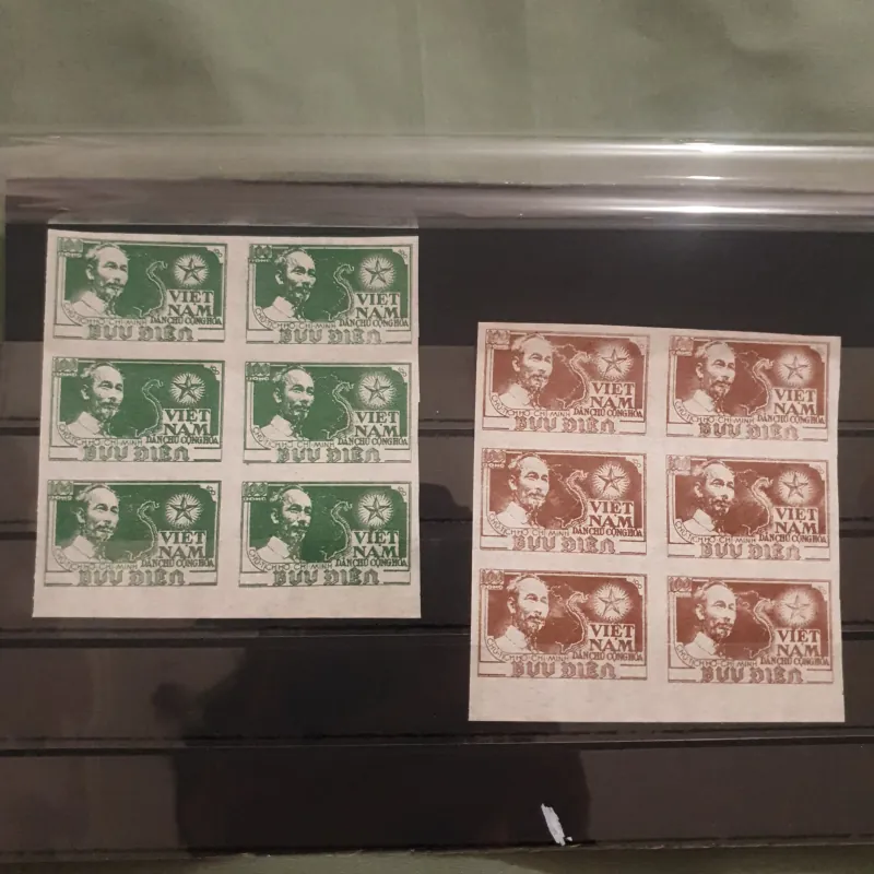 Tem Bác Hồ 1951 - 2 lốc 9 - không răng cưa 798054