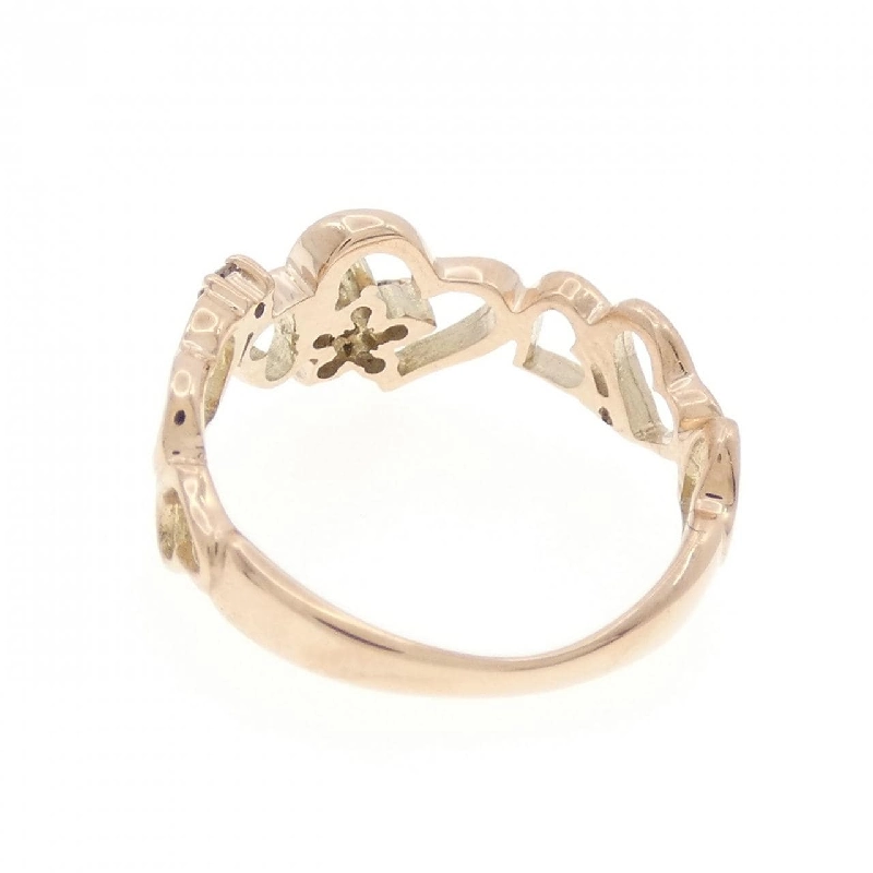 Nhẫn kim cương K10PG hình trái tim × hoa 0.07CT 670128