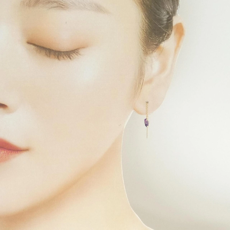 K18YG Amethyst Bông tai - Hàng hiệu Chính hãng 874782