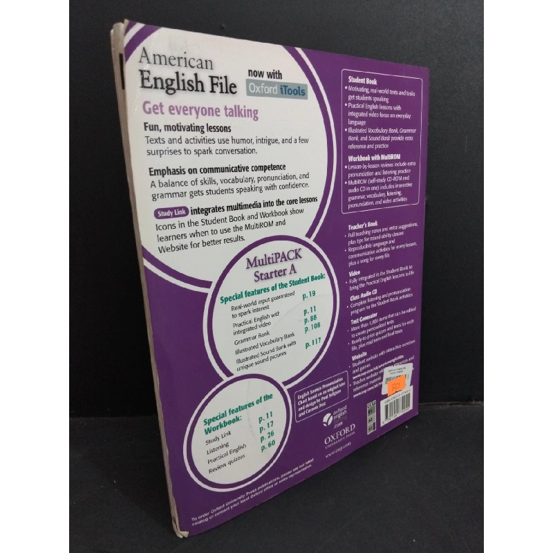 American English File MultiPACK Starter A (kèm CD) mới 90% bẩn bìa, ố nhẹ HCM2811 Oxenden Latham-Koenig HỌC NGOẠI NGỮ 918090