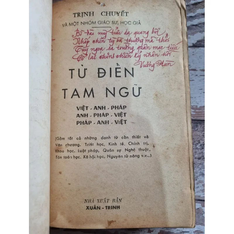 Từ điển tam ngữ  620 trang - VIÊT ANH PHAP PHÁP ANH VIÊT ANH PHÁP VIỆT 722408
