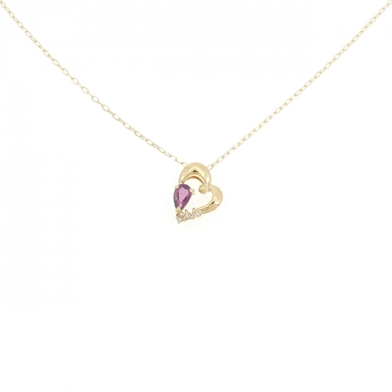 K18YG Mặt Dây Chuyền Hình Trái Tim Đá Ruby - Hàng hiệu Chính Hãng 866597