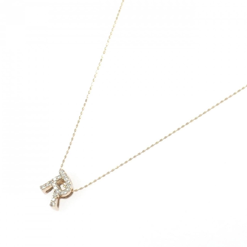 K18PG Chữ cái R Dây chuyền kim cương 0.12CT - Hàng hiệu Chính hãng 847735