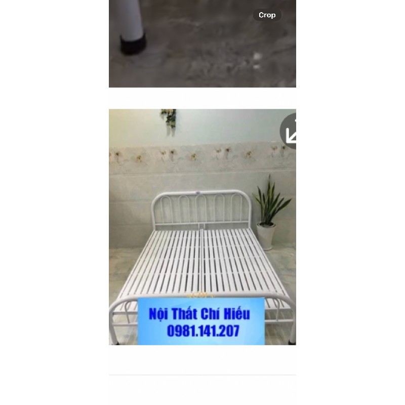 Giường sắt + Nệm Thắng Lợi 1m4x2m 24316