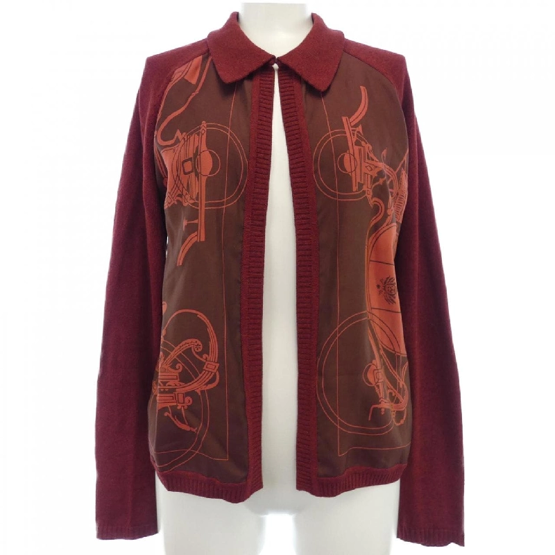【Vintage】HERMES EX-LIBRIS Tulle Rêne. Áo khoác cardigan 633841