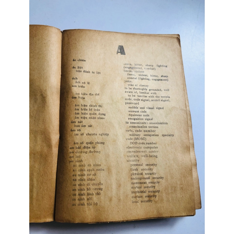 TỪ ĐIỂN QUÂN SỰ VIỆT – MỸ 1971 552523
