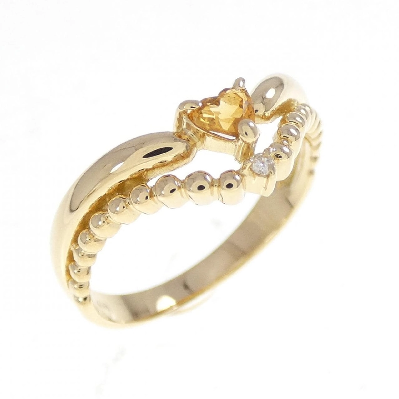 Nhẫn Citrine Hình Trái Tim K18YG - Hàng hiệu Chính hãng 852364
