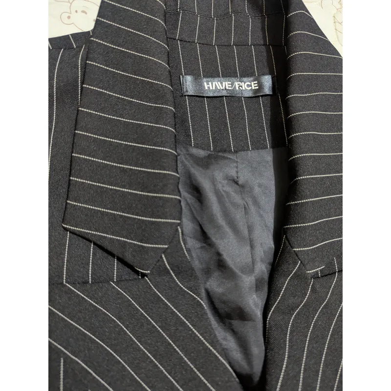 Áo Blazer đen kẻ sọc free size 98% 604438