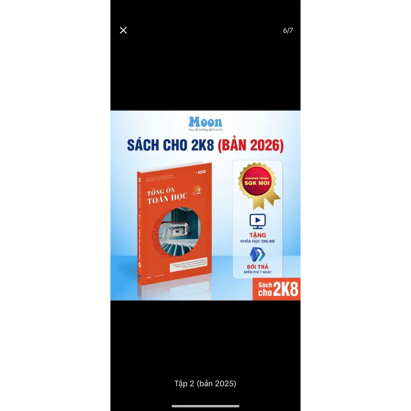 Sách Tổng Ôn Toán 12 tập 2 moonbook new 100% 750782