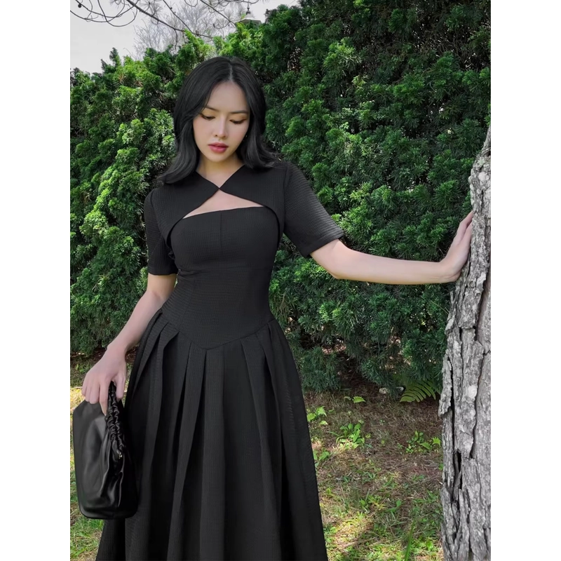 Đầm ReChic dáng dài cổ cãh điệu 462460