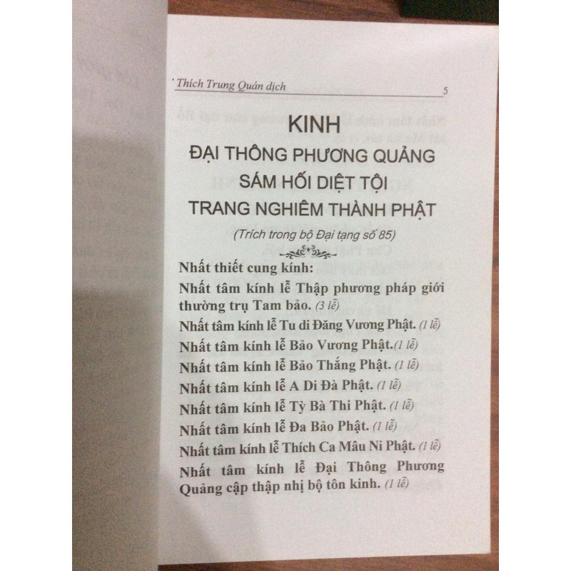 Kinh Đại Thông Phương Quảng Sám Hối Diệt Tội Trang Nghiêm Thành Phật + Tam Quy Ngũ Giới 161017