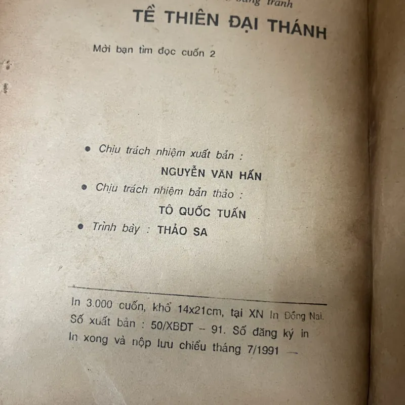 10 quyển truyện tranh Tề thiên đại thánh xuất bản 1991 713357