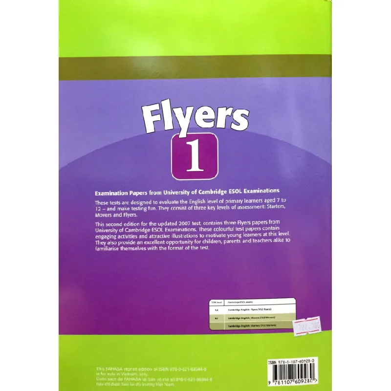 Cambridge Young Learner English Tests Flyers 1 SB FAHASA Reprint Edition - Cambridge 690872
