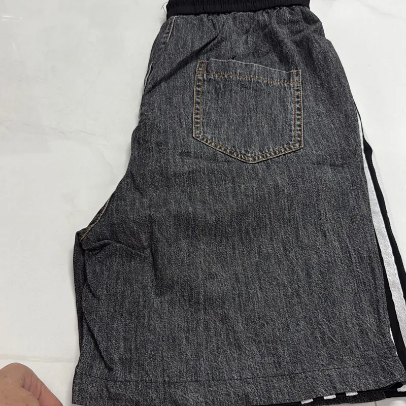 Quần sort ngố màu lông chuột phối sọc 741014