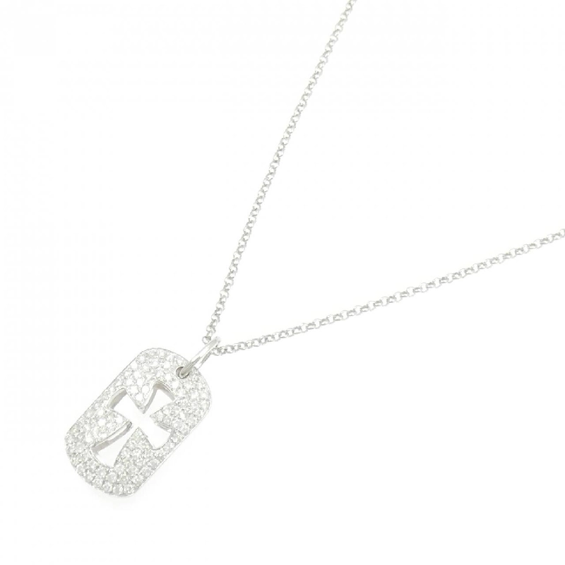 K18WG Dây chuyền kim cương chéo 1.12CT - Hàng hiệu Authentic 860076