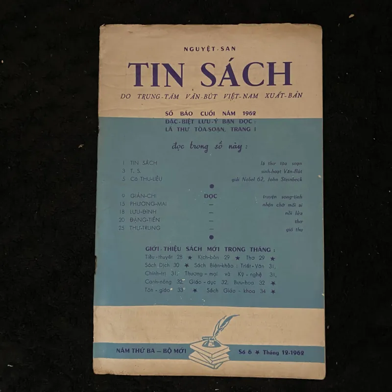 nguyệt san Tin Sách, số đặc biệt (Số 6 - Tháng 12/1962), do Trung tâm Văn bút Việt Nam 1024344