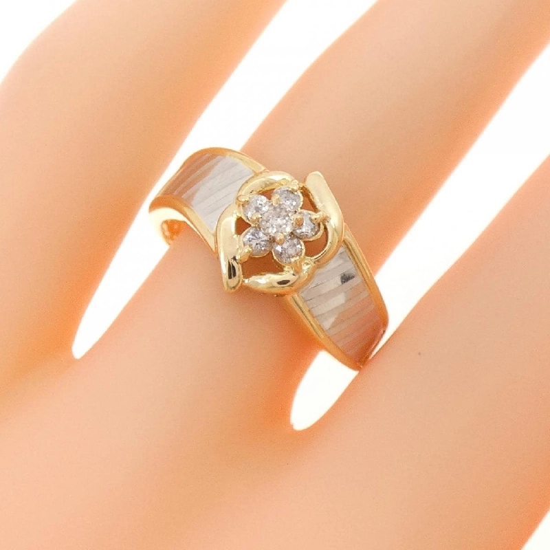 Nhẫn kim cương hoa K18YG/PT900 0.22CT - Hàng hiệu Authentic 853676