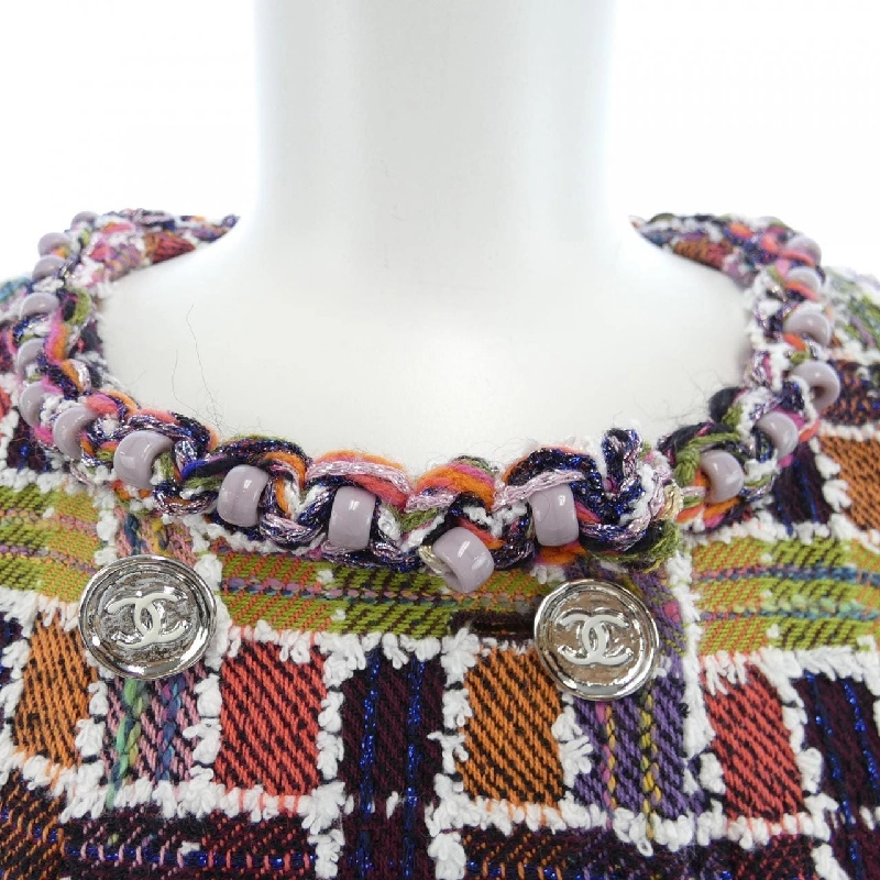 Áo khoác không cổ CHANEL 635201