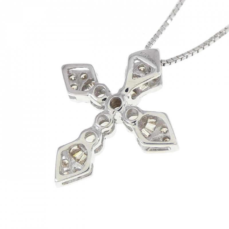 K18WG Dây chuyền kim cương hình chữ thập - Hàng hiệu Authentic 863609