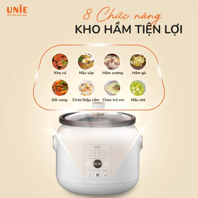 Nồi kho hầm chuyên dụng UNIE USC208 dung tích 2L, lòng nồi gốm Ceramic 717078