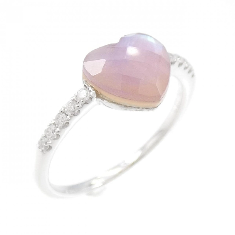 Nhẫn đá màu hình trái tim K18WG 672687