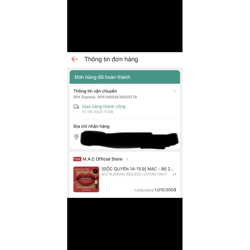 Son Mac - màu Lovers only 830 992310