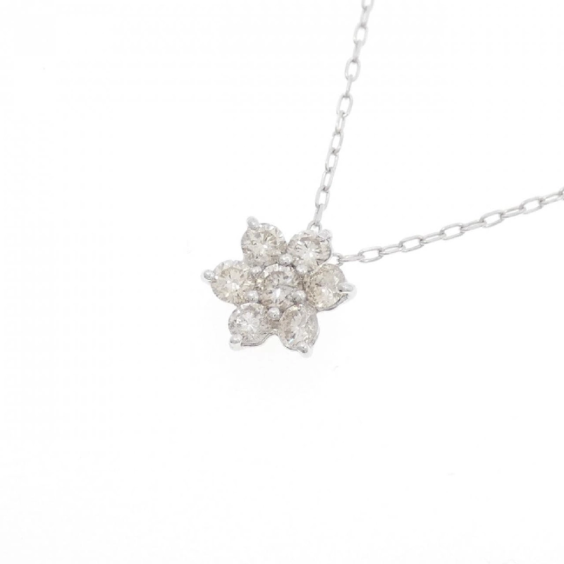 K18WG Hoa Kim Cương Dây Chuyền 0.50CT - Hàng hiệu Chính hãng 860602