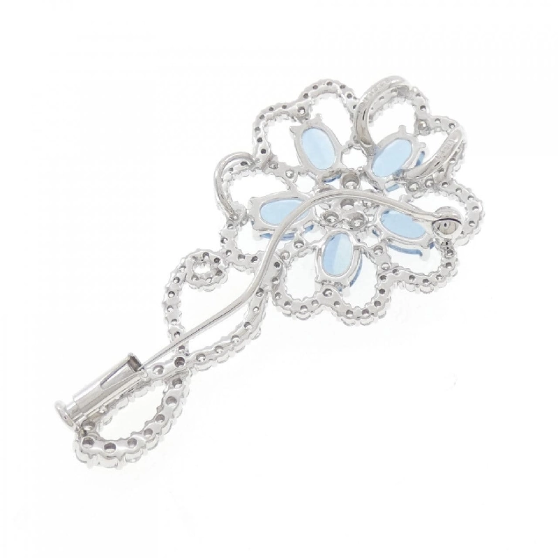 K18WG Aquamarine Brooch 2.28CT - Hàng hiệu Chính hãng 872169