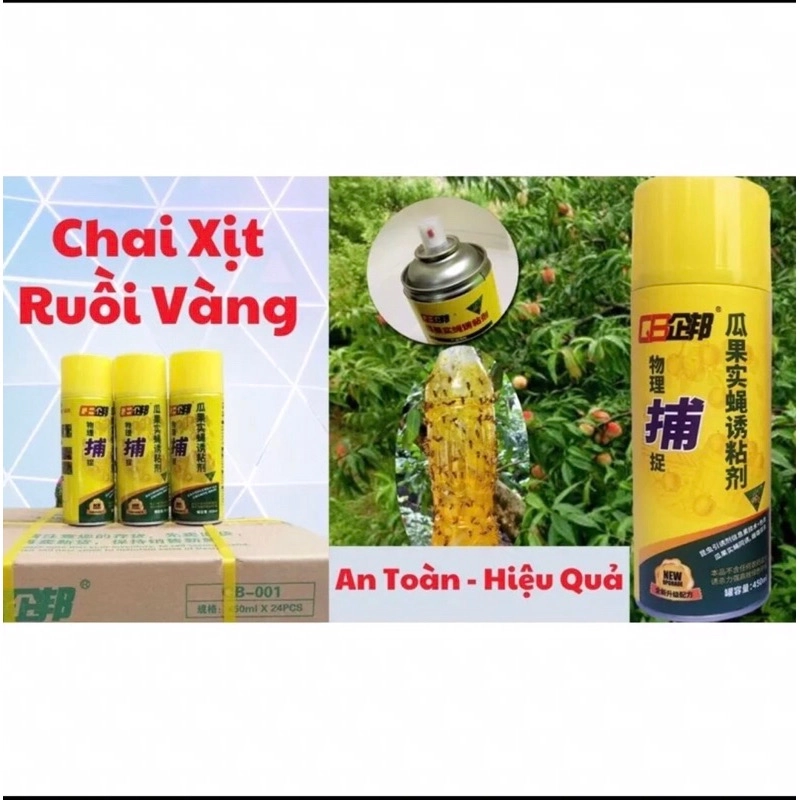 Chai keo xịt bẫy ruồi vàng 450 ml,an toàn với con người  198930