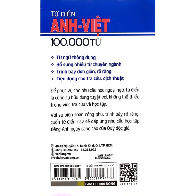 Từ Điển Anh - Việt 100.000 Từ - Việt Fame 185245