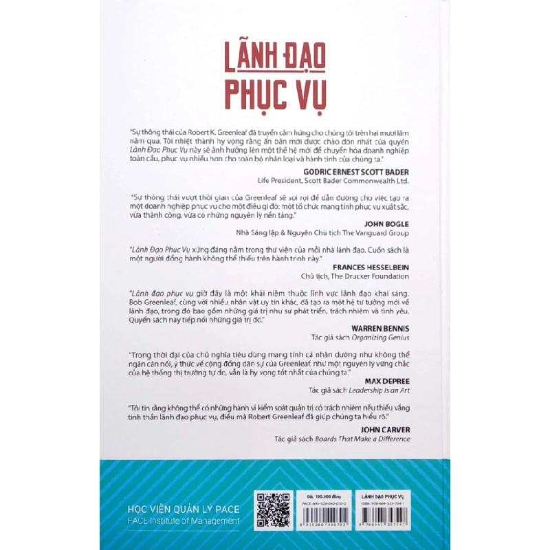 Lãnh Đạo Phục Vụ (Bìa Cứng) - Robert K. Greenleaf 202330