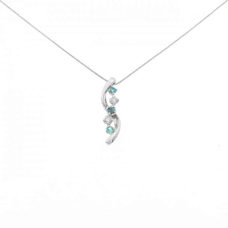 K18WG Paraiba Tourmaline Necklace 0.16CT - Hàng hiệu Authentic 859572