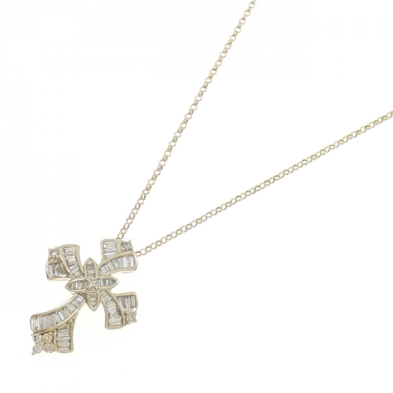 K18YG Dây chuyền kim cương chéo 0.90CT - Hàng hiệu chính hãng 867741