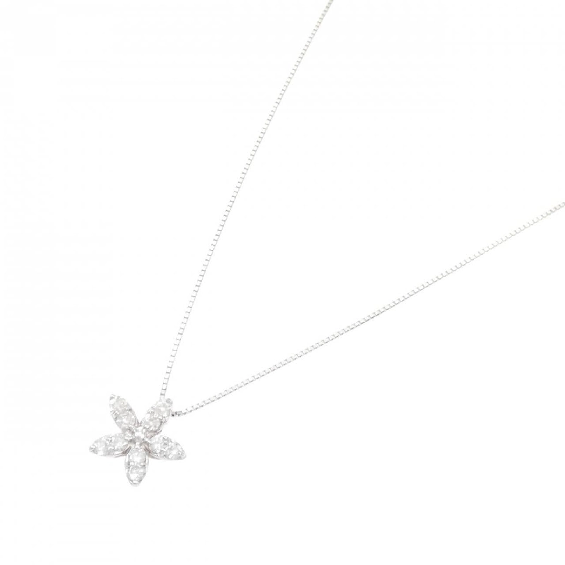 K18WG Hoa Kim Cương Dây Chuyền 0.50CT - Hàng hiệu Chính hãng 861126