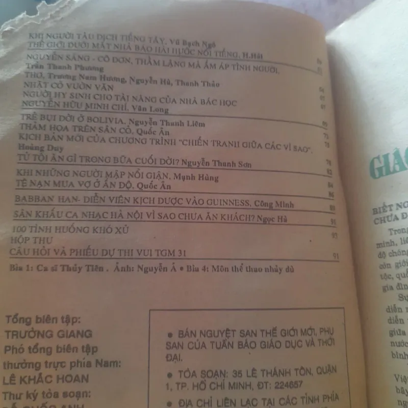 Bán nguyệt san THẾ GIỚI MỚI số 31 năm 1992 930954