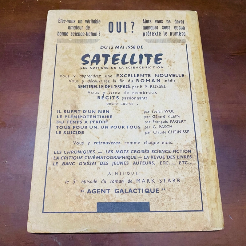 Satellite les cahiers de la science fiction  444311