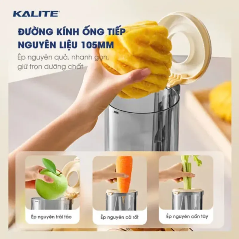 Máy ép chậm Kalite KSJ569 chính hãng ép kiệt bã 99%, không sinh nhiệt, tích hợp làm kem 573810