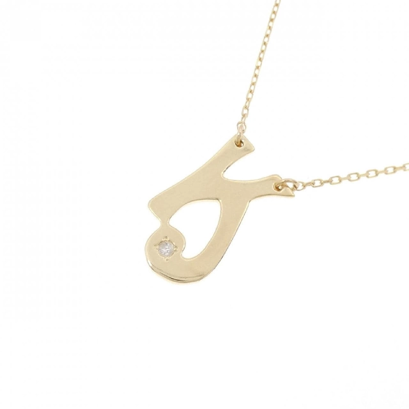 K18YG Chữ cái K Dây chuyền kim cương 0.02CT - Hàng hiệu Chính hãng 863229