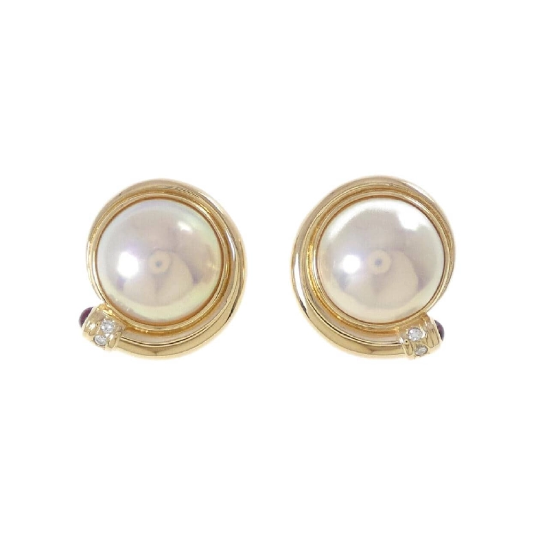 K18YG Mabe Pearl Earrings - Hàng hiệu Authentic 868475