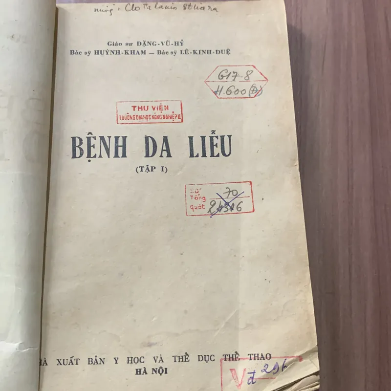Bệnh da liễu, tập 1, giáo sư Đặng Vũ Hỷ 608219