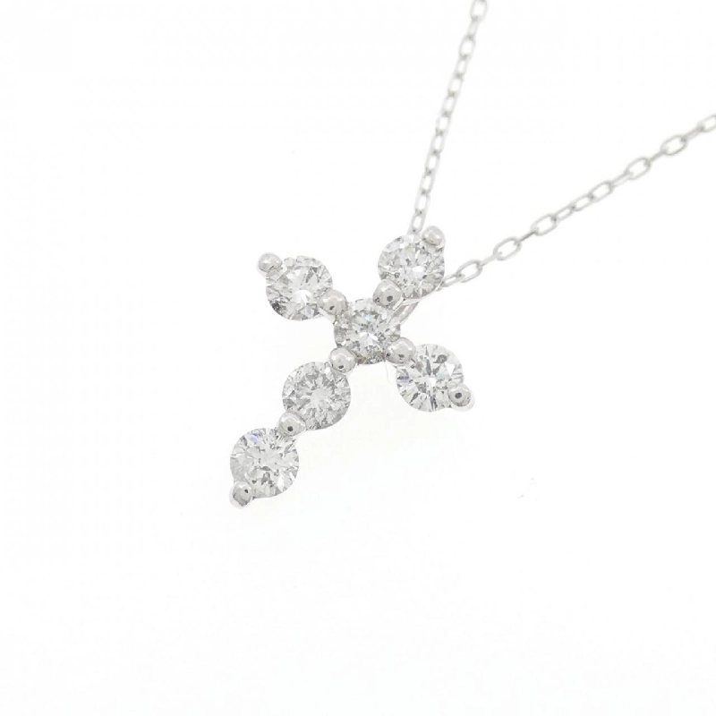 K18WG Dây chuyền kim cương chéo 0.50CT - Hàng hiệu Authentic 862179