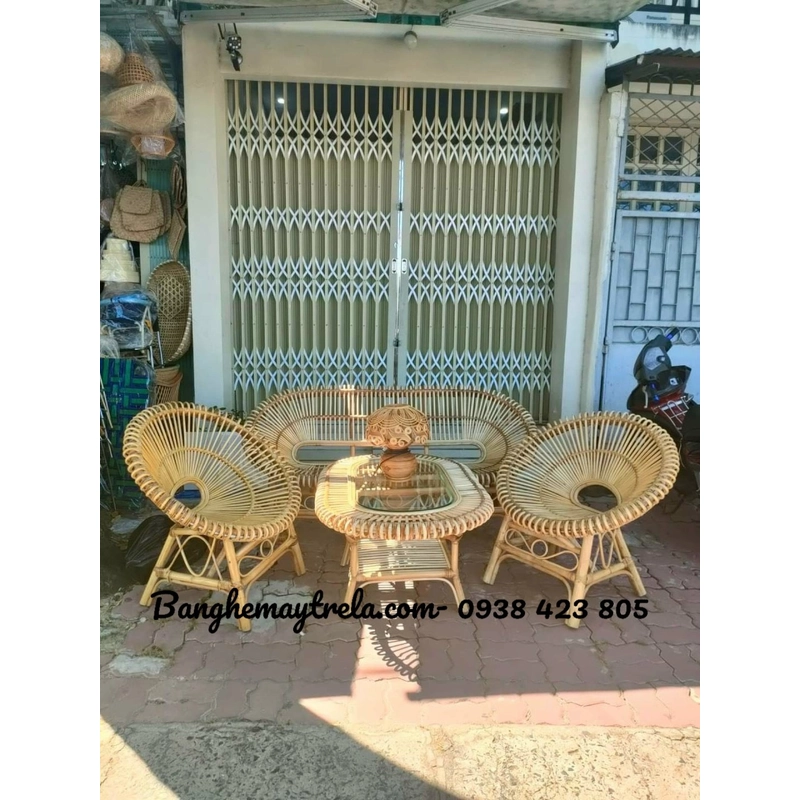 Bộ bàn ghế sen mây phòng khách 499962