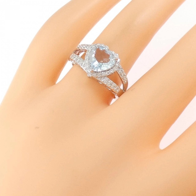 Nhẫn Aquamarine Hình Tim K18WG 1.28CT - Hàng hiệu Chính hãng 849408