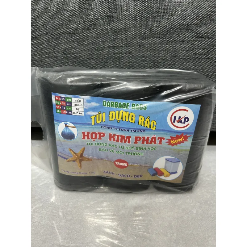 Túi rác đen tự hủy dày dai nặng đúng 1kg / 1 bịch 3 cuộn 933938