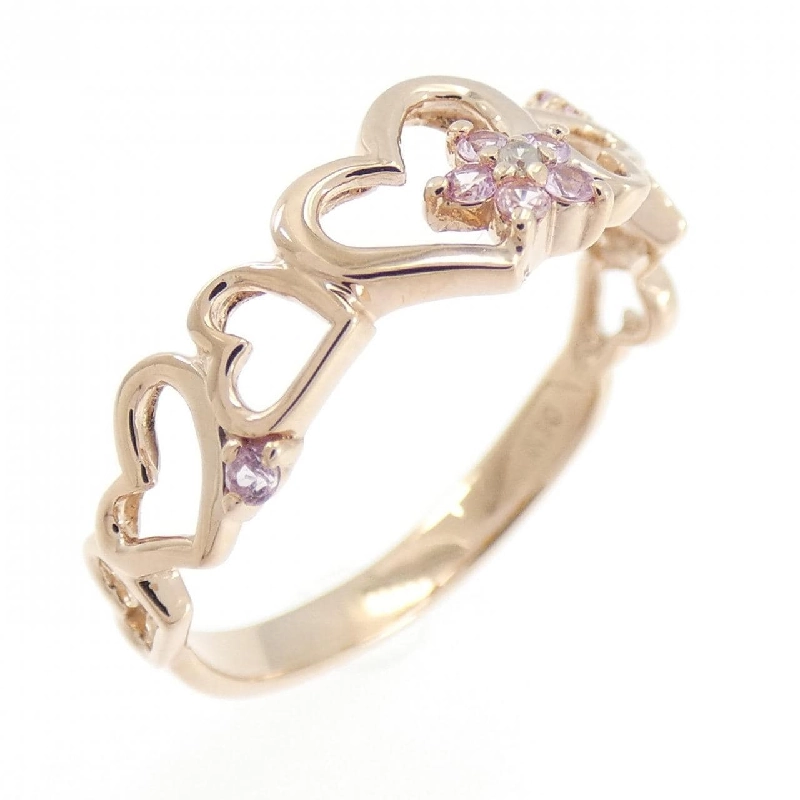 Nhẫn Sapphire K10PG hình trái tim 666031